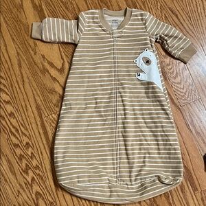3/$15 Carter's Tan Striped Sleep Sack with Bear